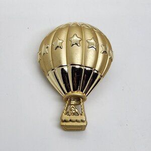 A.J.C Hot-air‎ Balloon Brooch Gold Tone